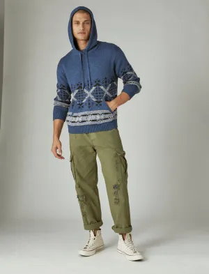 Lucky Brand Original Hoodie Sweater Denim Combo Lucky Brand