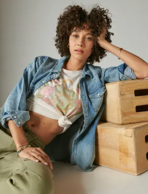 Lucky Brand Sundial Bouquet Boyfriend Tee White Swan Lucky Brand