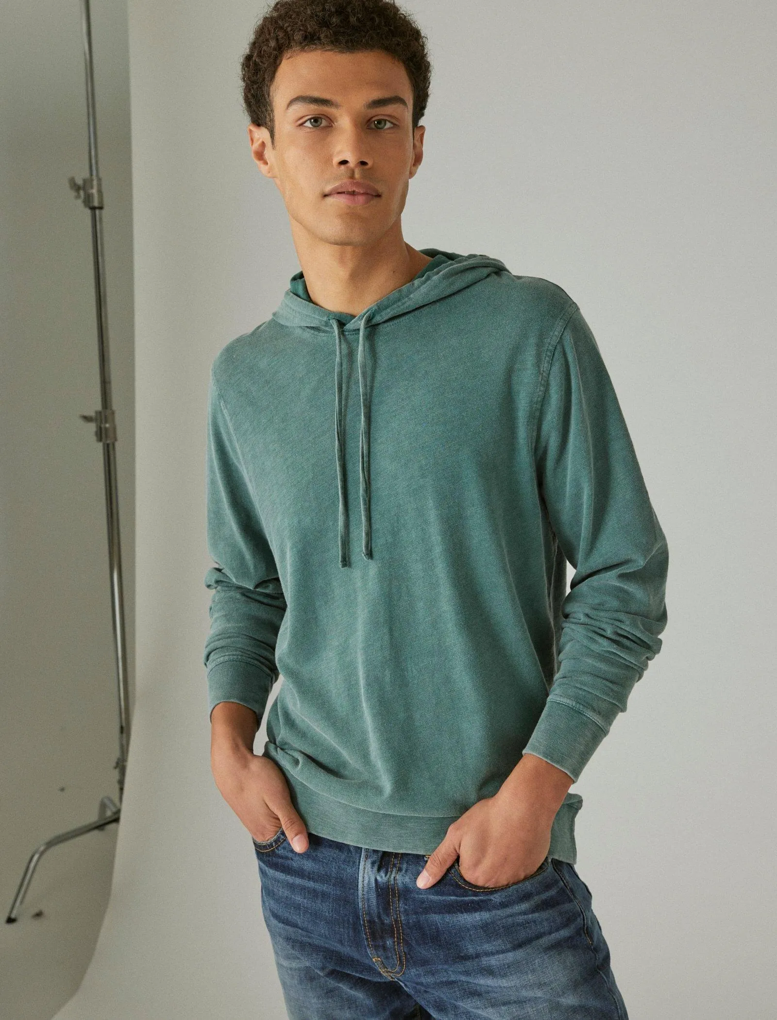 Lucky Brand Weekend Slub Jersey Hoodie Sea Pine Lucky Brand