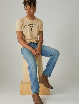 Lucky Brand Yellowstone Arch Logo Tee Ginger Root Lucky Brand