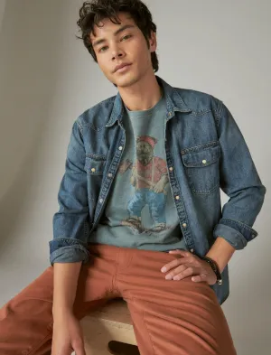Lucky Brand Yellowstone Bear Tee Cranberry Lucky Brand