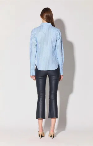 Luisa Pant, Navy - Stretch Leather