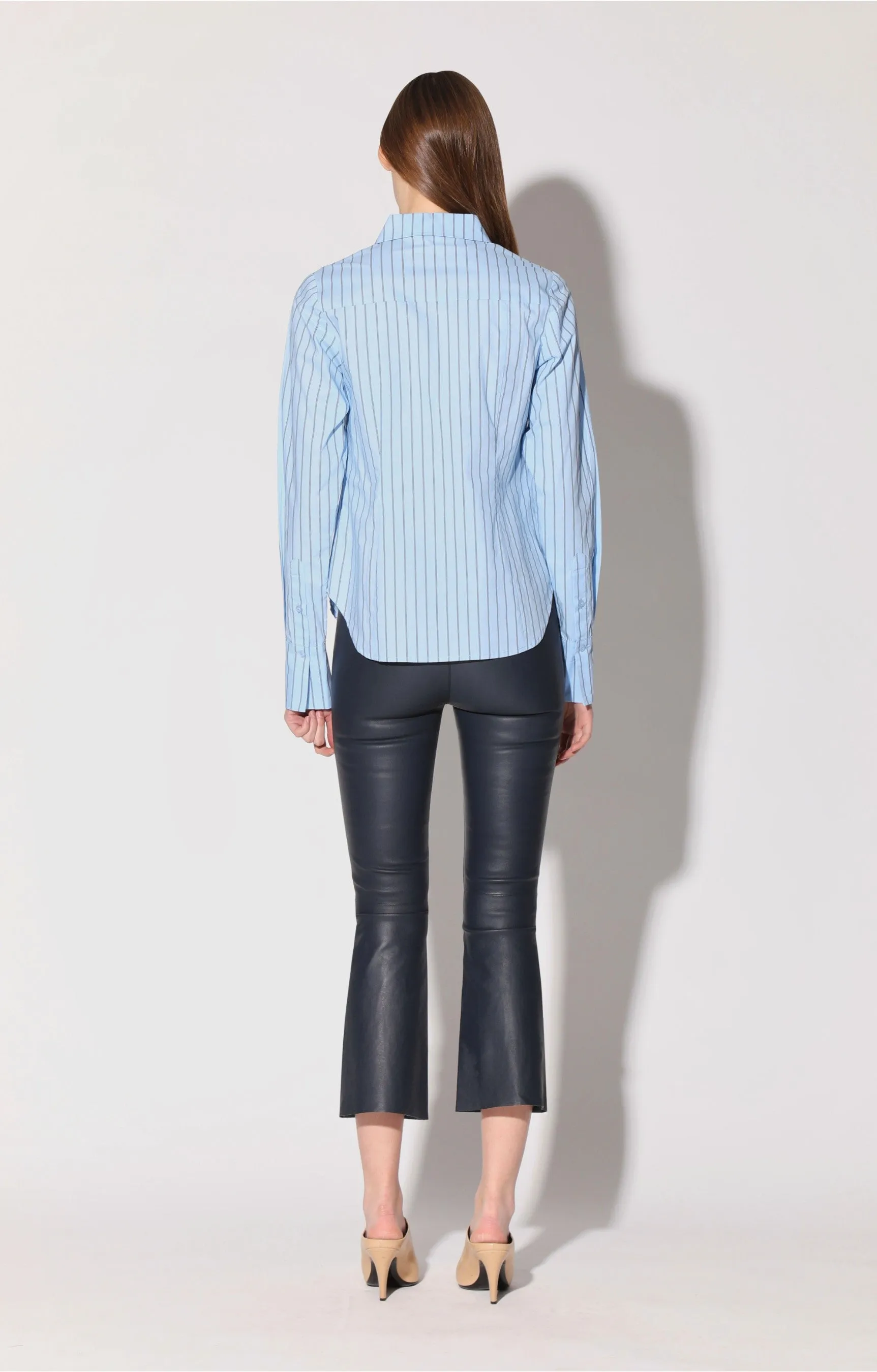 Luisa Pant, Navy - Stretch Leather