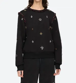 Maja Embroidery Sweatshirt In Black