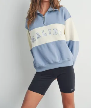 Malibu Sweatshirt In Blue/ivory