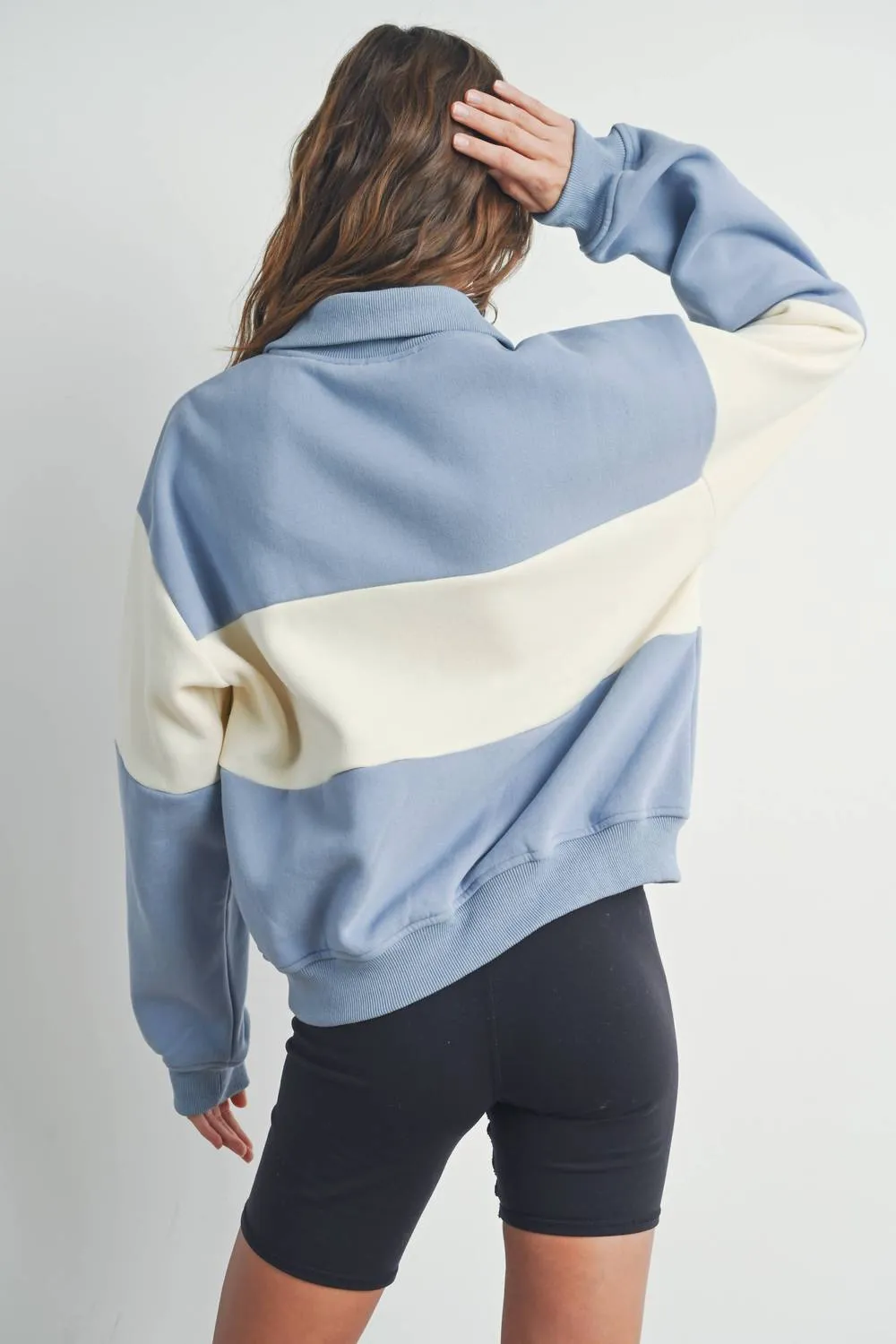 Malibu Sweatshirt In Blue/ivory