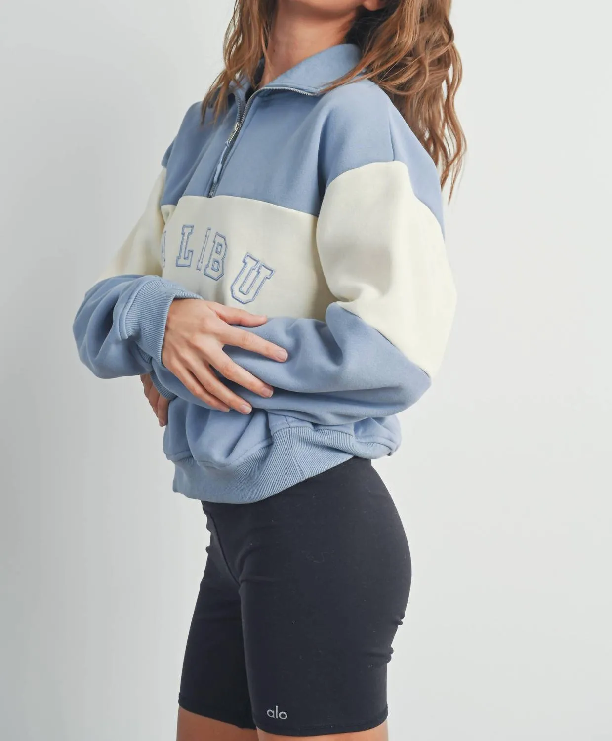Malibu Sweatshirt In Blue/ivory