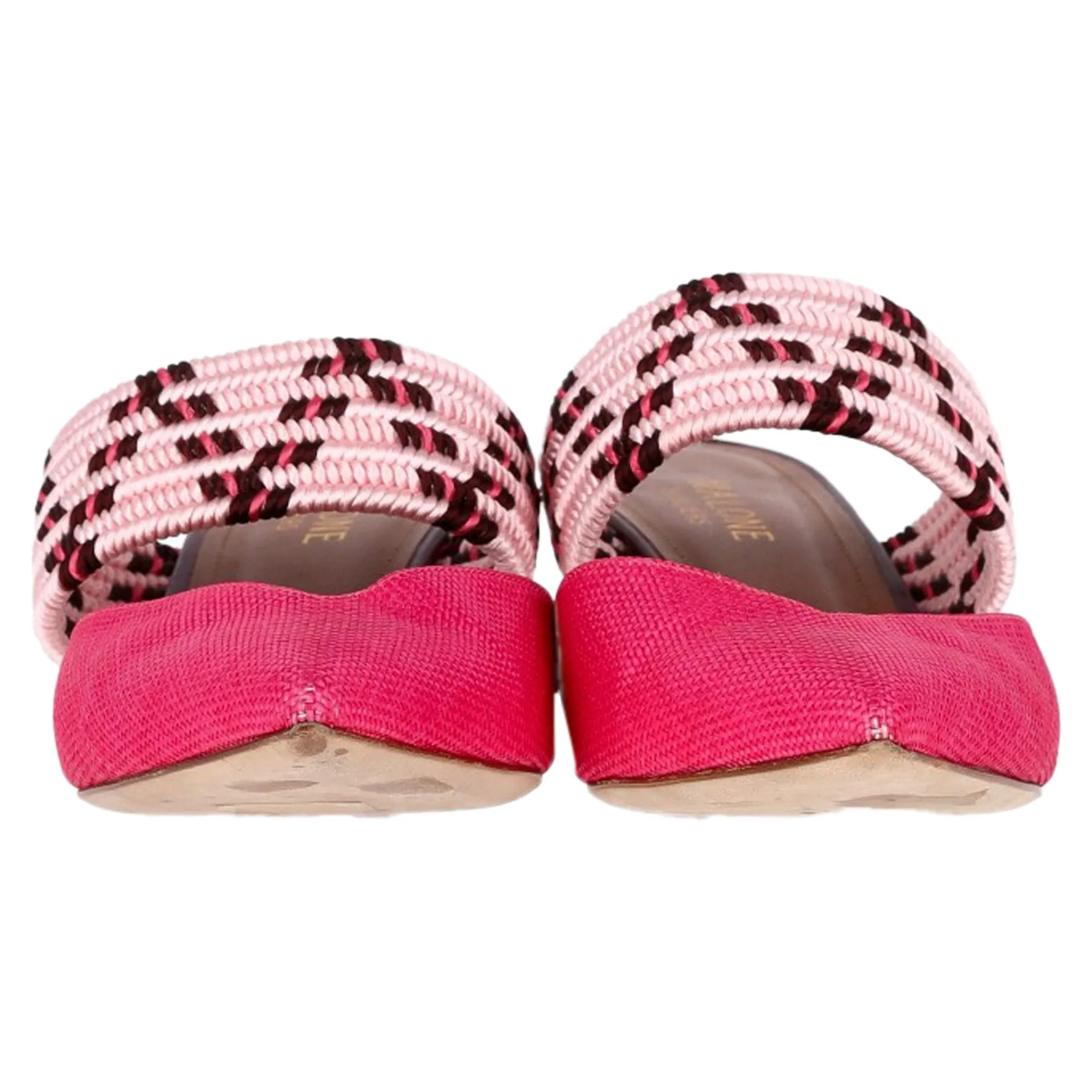 Malone Souliers Woven Maisie Sandals in Pink Raffia