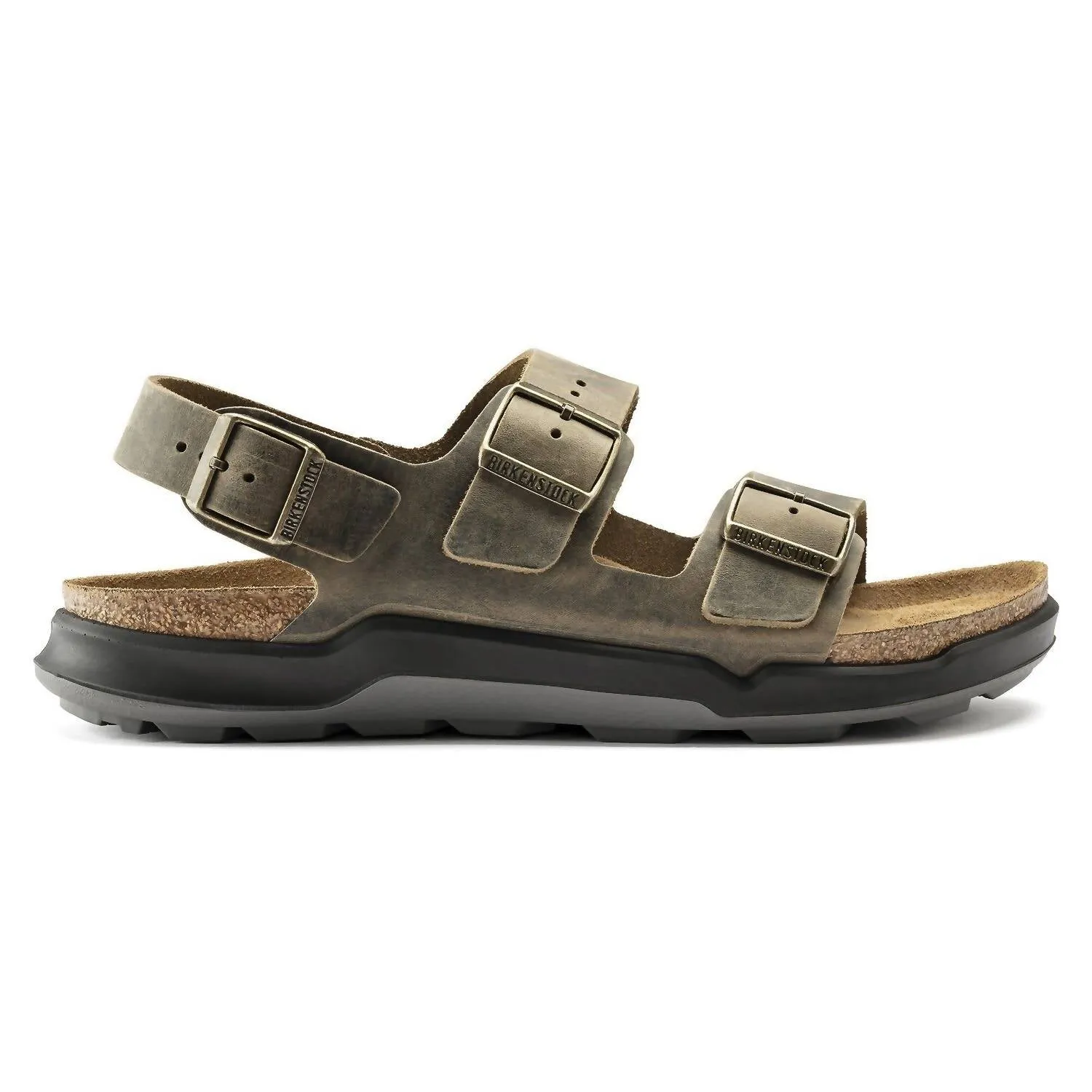 Men's Milano Crosstown Sandal In Khaki Oil Leather