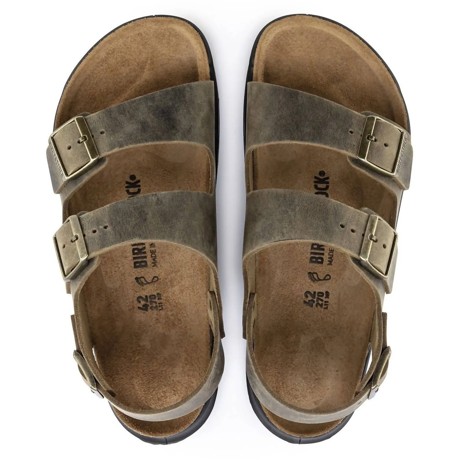 Men's Milano Crosstown Sandal In Khaki Oil Leather