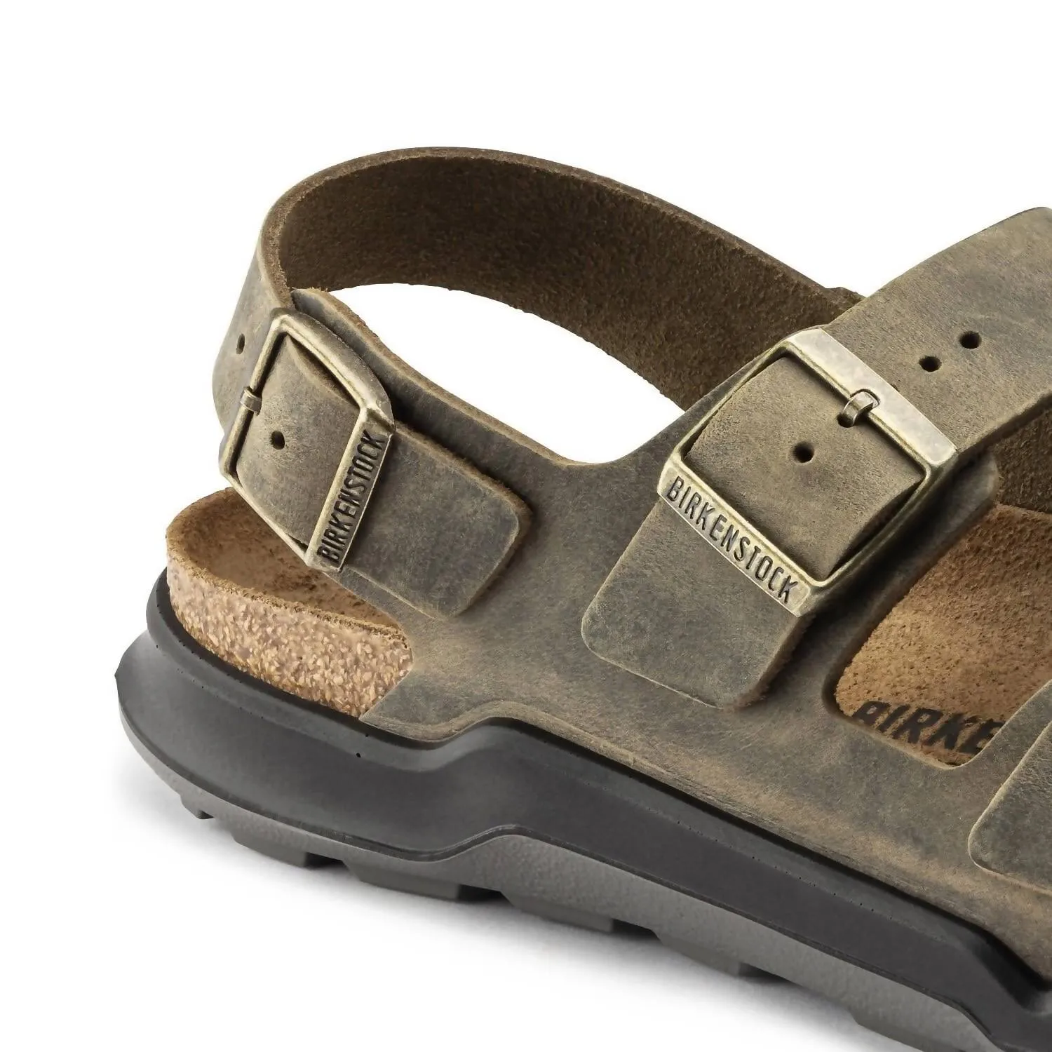 Men's Milano Crosstown Sandal In Khaki Oil Leather