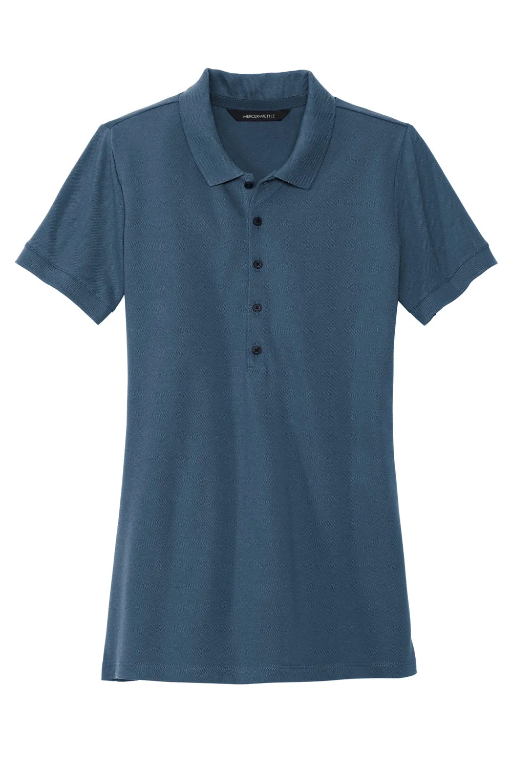 Mercer Mettle Womens Moisture Wicking Short Sleeve Polo Shirt - Insignia Blue