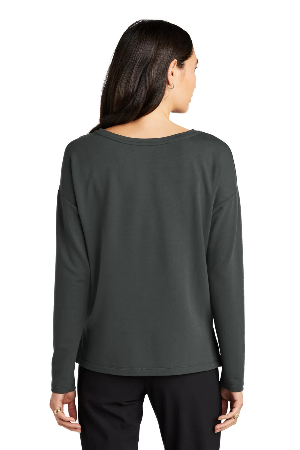 Mercer Mettle Womens Stretch Drop Shoulder Wide Crewneck Sweatshirt - Anchor Grey