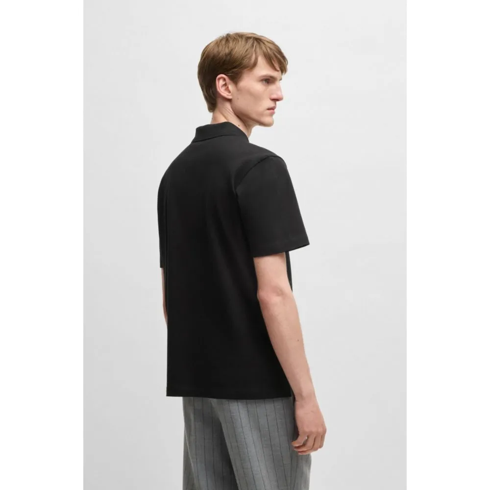 Mercerized-cotton polo shirt with script logo