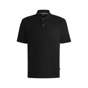Mercerized-cotton polo shirt with script logo