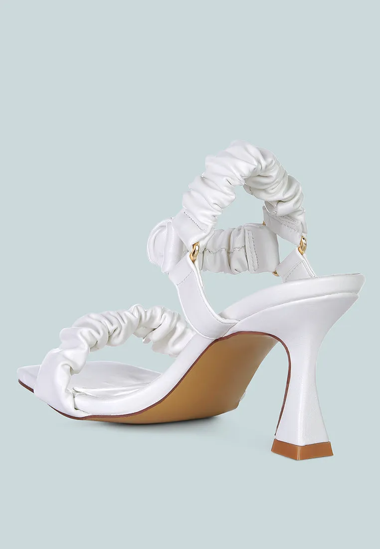 merker ruched spool heel casual sandals