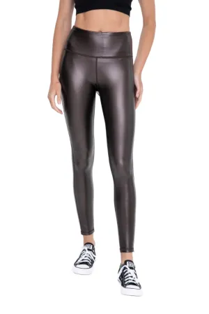 Mono B Glossy Liquid Leggings APH2928 Brown Gloss