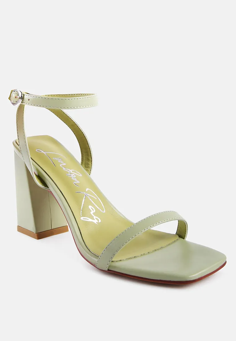 mooncut block heel ankle strap sandals