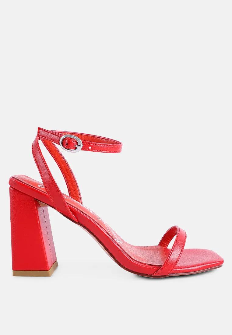 mooncut block heel ankle strap sandals
