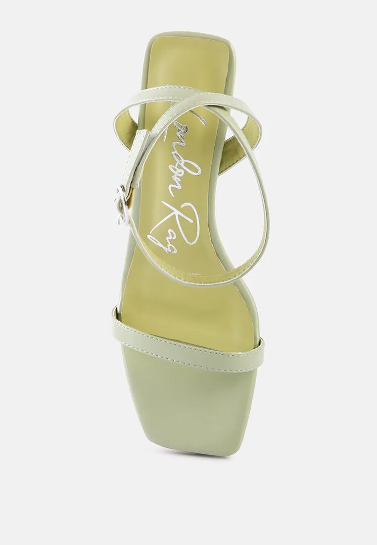mooncut block heel ankle strap sandals