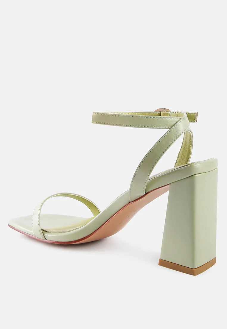 mooncut block heel ankle strap sandals