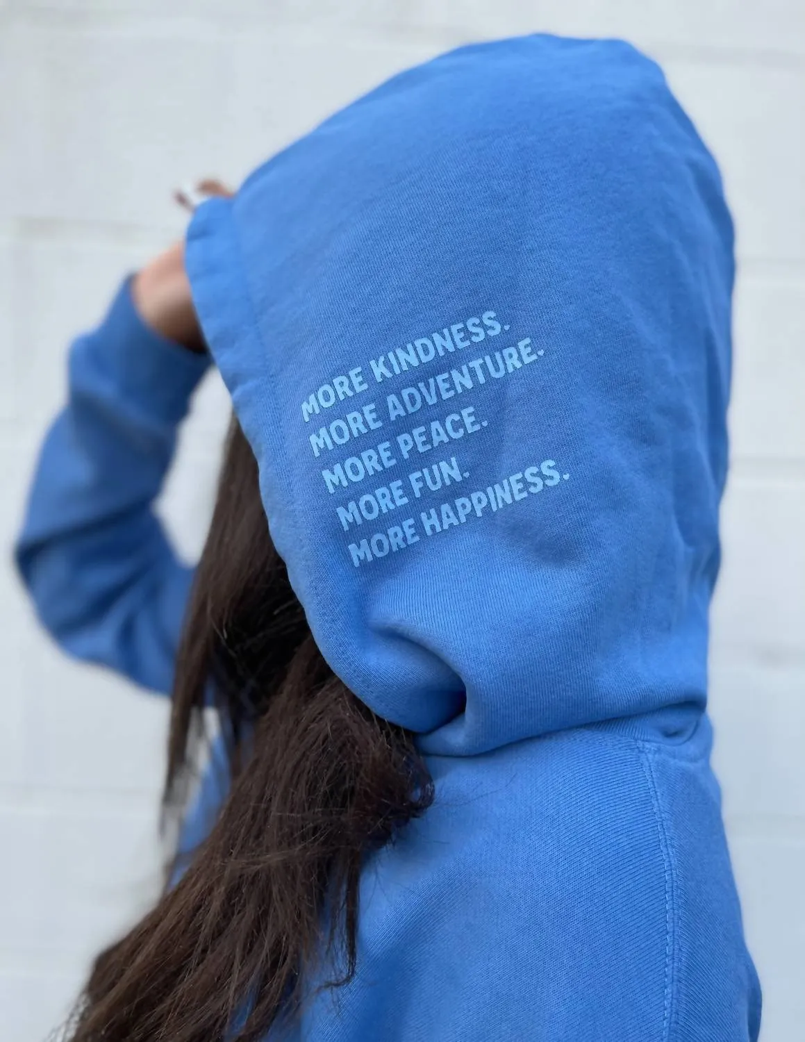 More Kindness Hidden Message Waffle Hoodie In Cobalt Blue