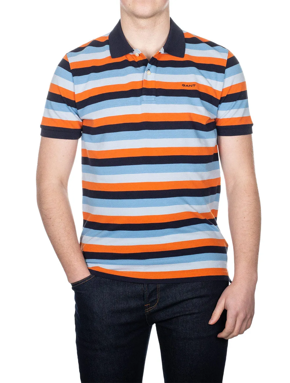 Multi Stripe Short Sleeve Pique Multicolor