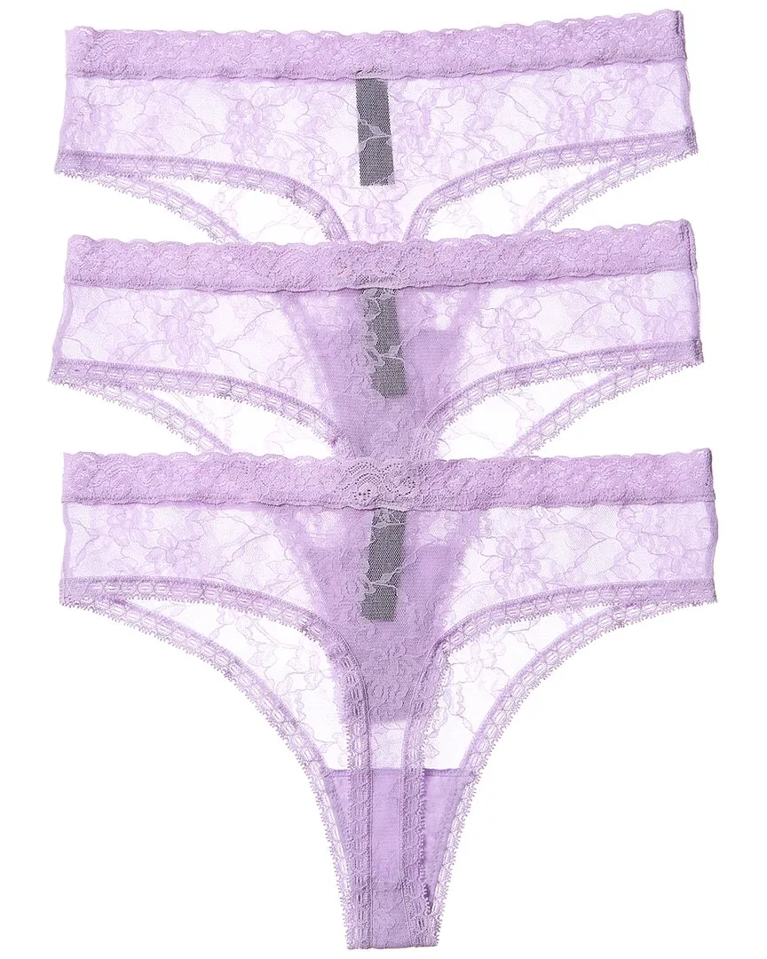 Natori 3pk Bliss Allure One Size Lace Thong