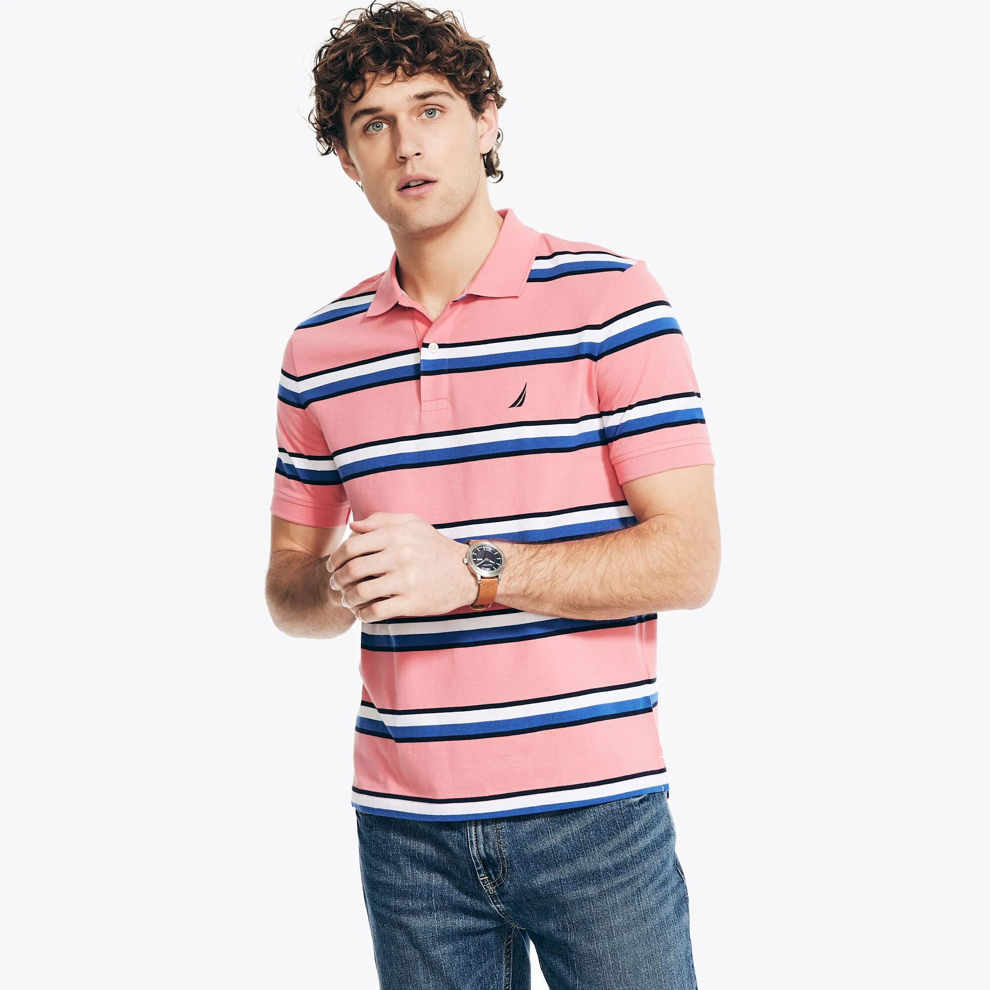 Nautica Classic Fit Striped Polo