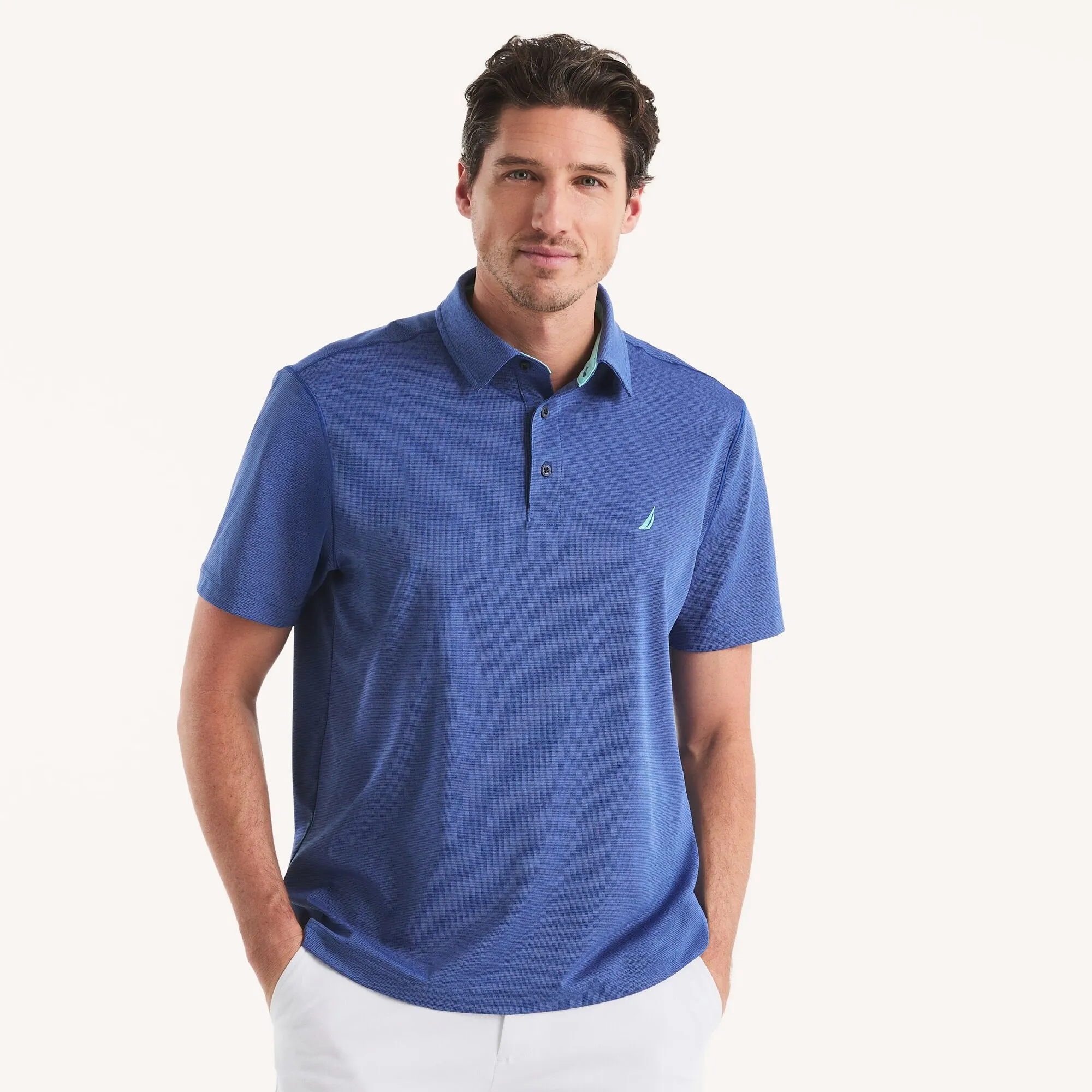 Nautica Mens Classic Fit Interlock Polo