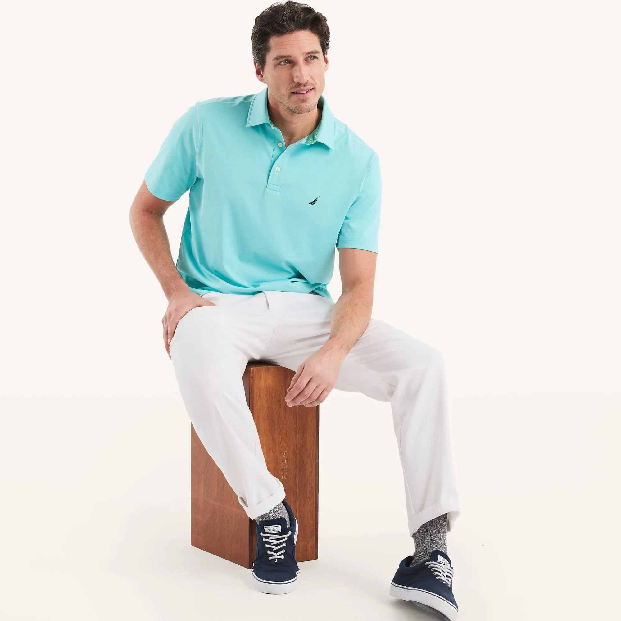 Nautica Mens Classic Fit Interlock Polo