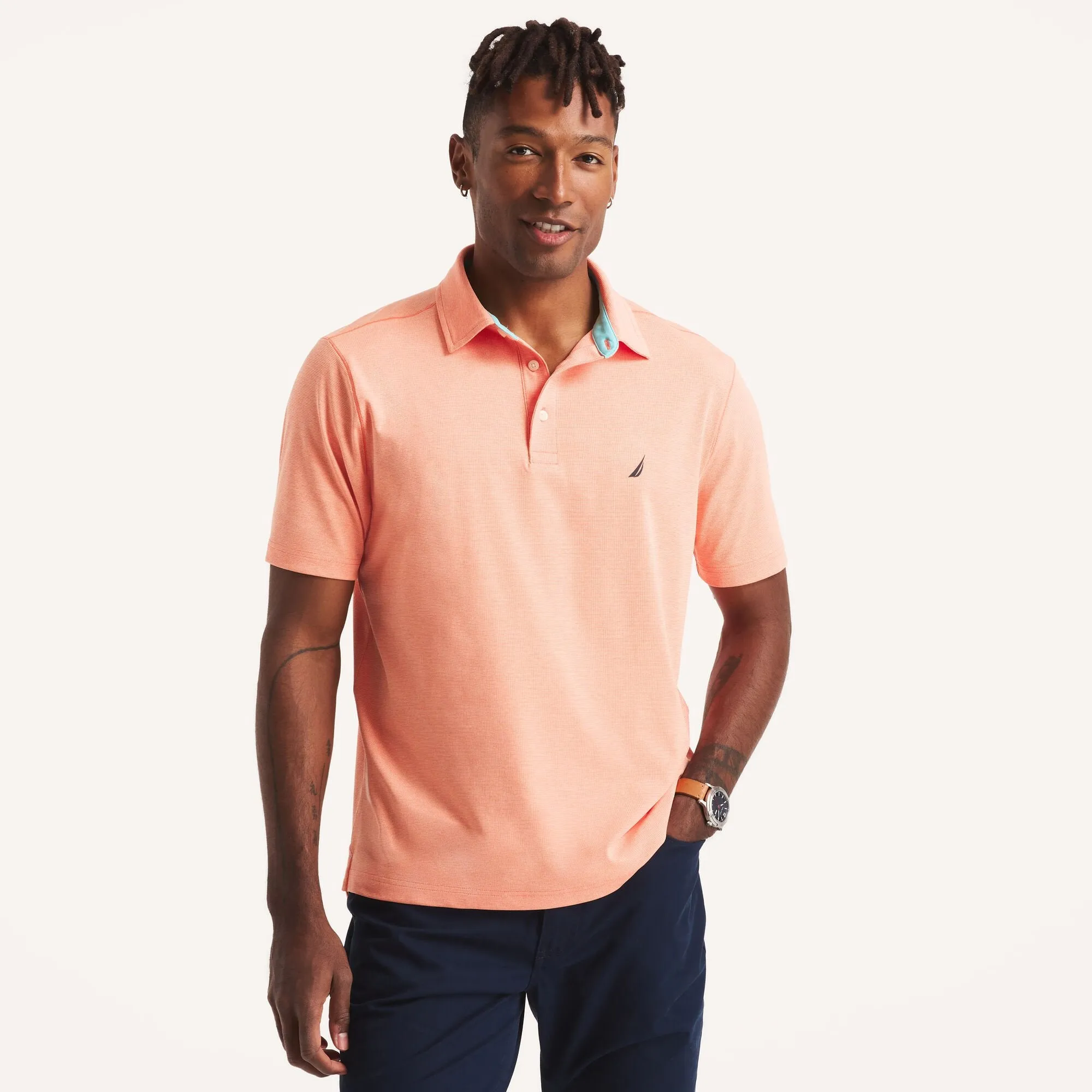 Nautica Mens Classic Fit Interlock Polo