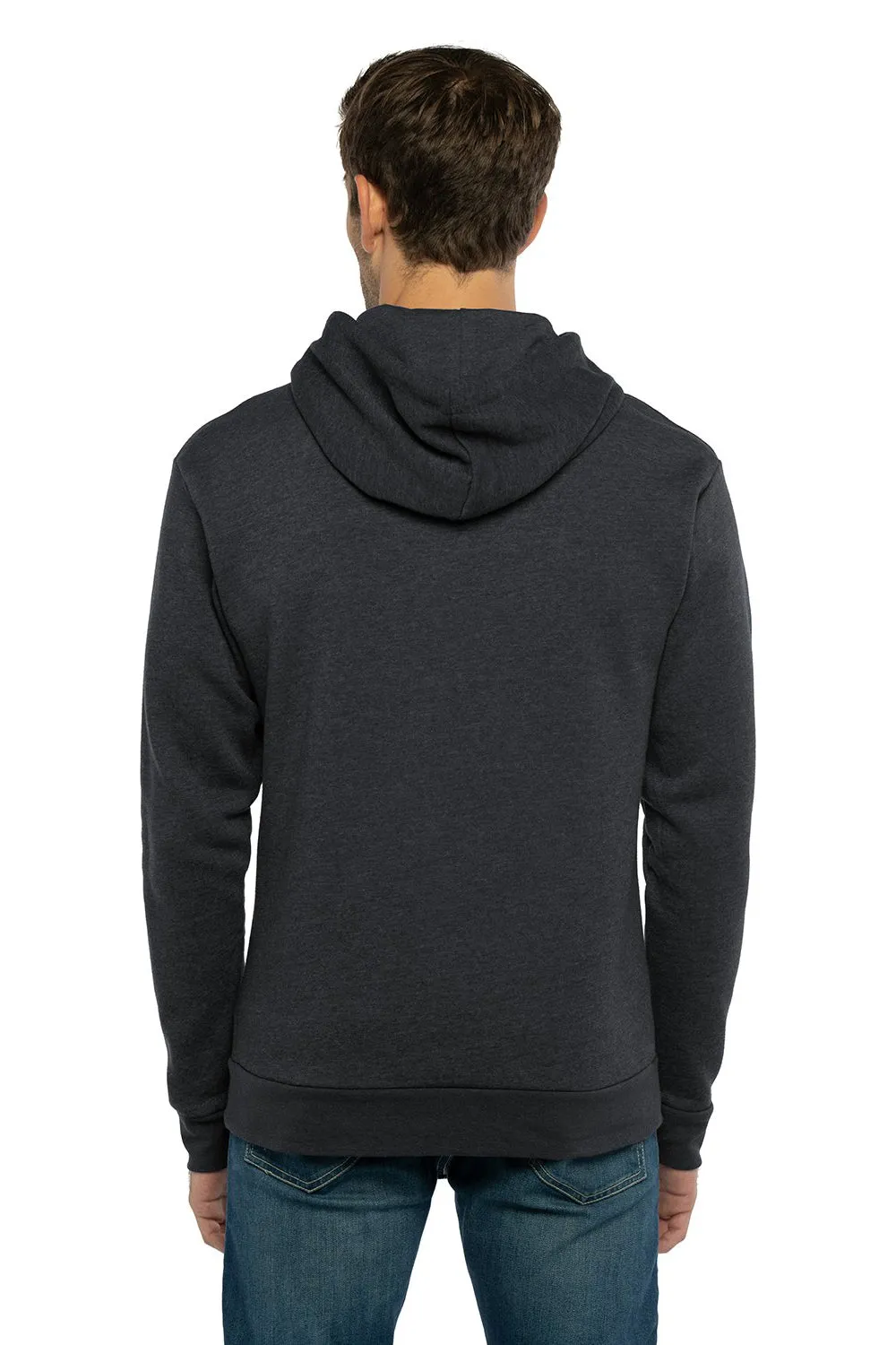 Next Level Mens Malibu Hooded Sweatshirt Hoodie w/ Pouch Pocket - Heather Midnight Navy Blue