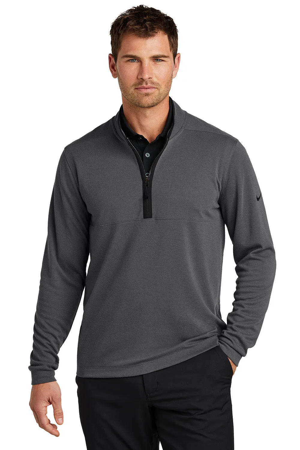 Nike Mens Textured 1/4 Zip Sweatshirt - Dark Grey