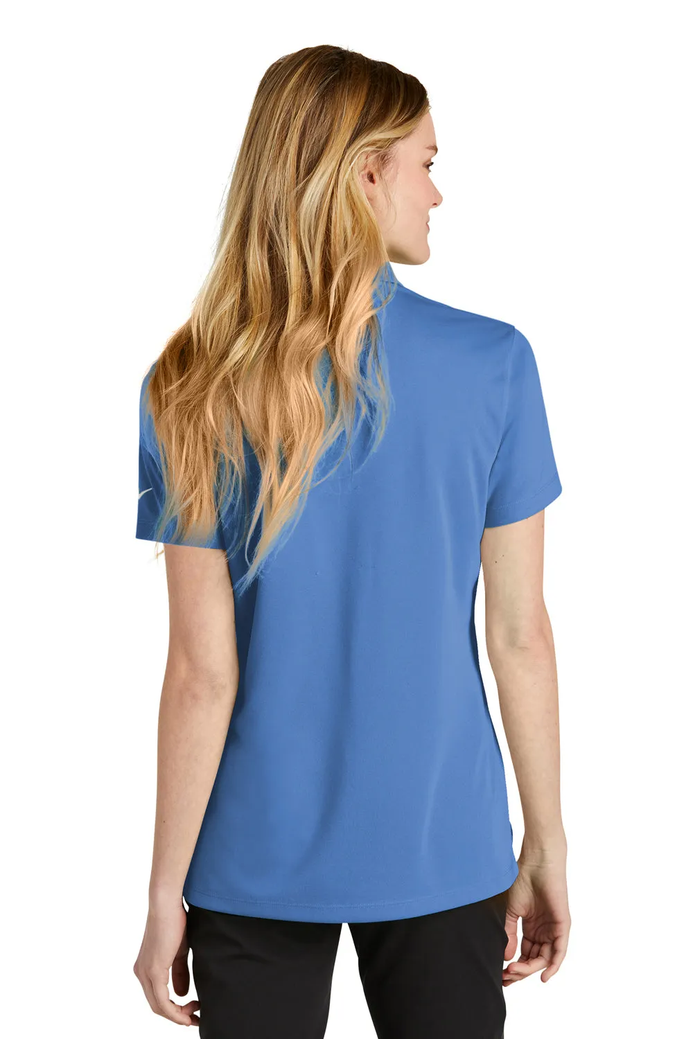 Nike Womens Dri-Fit Moisture Wicking Micro Pique 2.0 Short Sleeve Polo Shirt - Valor Blue