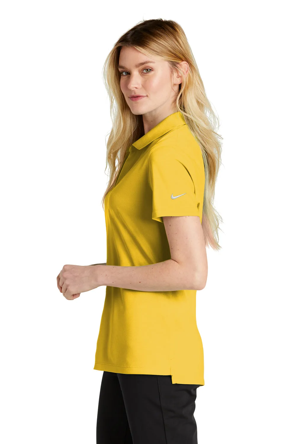 Nike Womens Dri-Fit Moisture Wicking Micro Pique 2.0 Short Sleeve Polo Shirt - Varsity Maize Yellow
