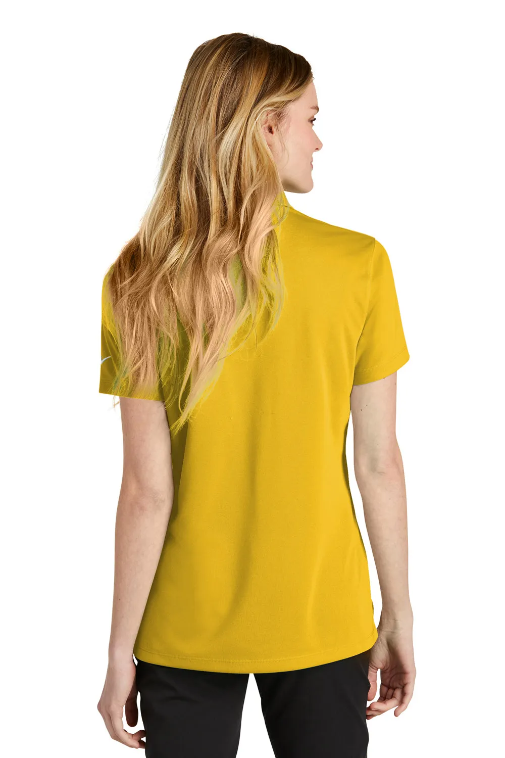 Nike Womens Dri-Fit Moisture Wicking Micro Pique 2.0 Short Sleeve Polo Shirt - Varsity Maize Yellow