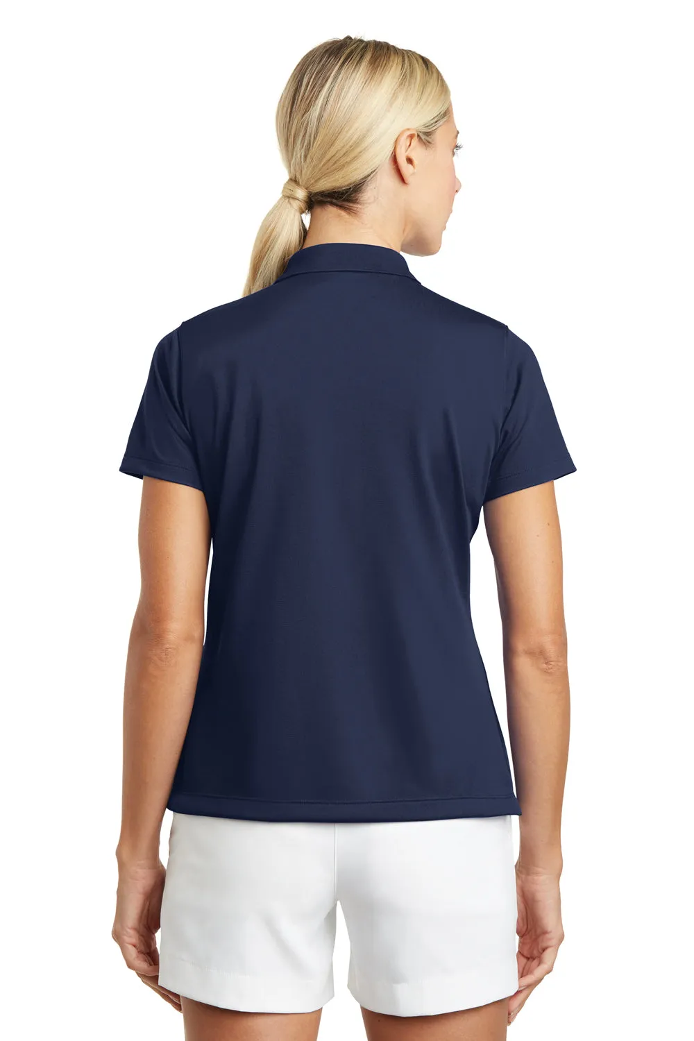 Nike Womens Tech Basic Dri-Fit Moisture Wicking Short Sleeve Polo Shirt - Midnight Navy Blue