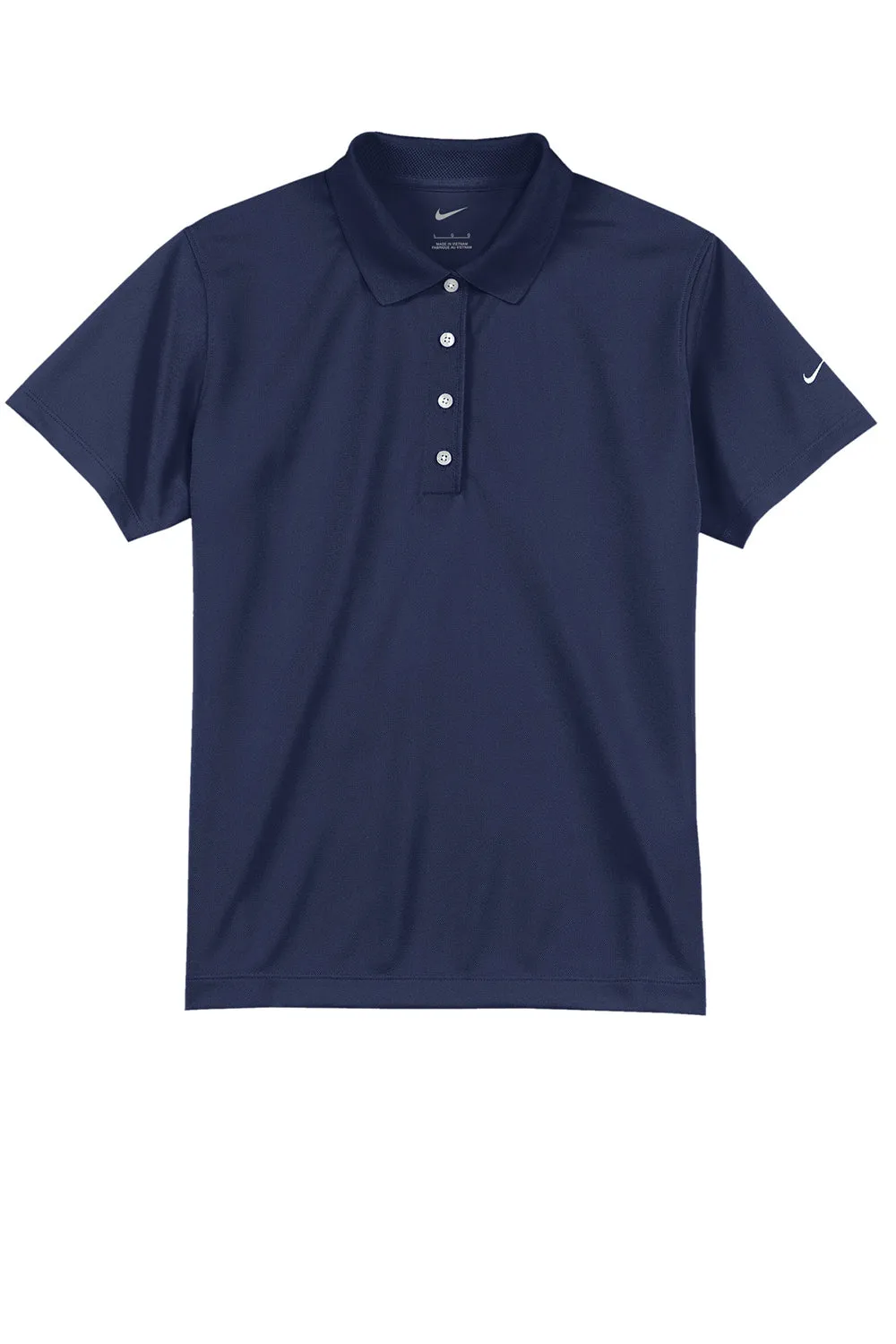 Nike Womens Tech Basic Dri-Fit Moisture Wicking Short Sleeve Polo Shirt - Midnight Navy Blue