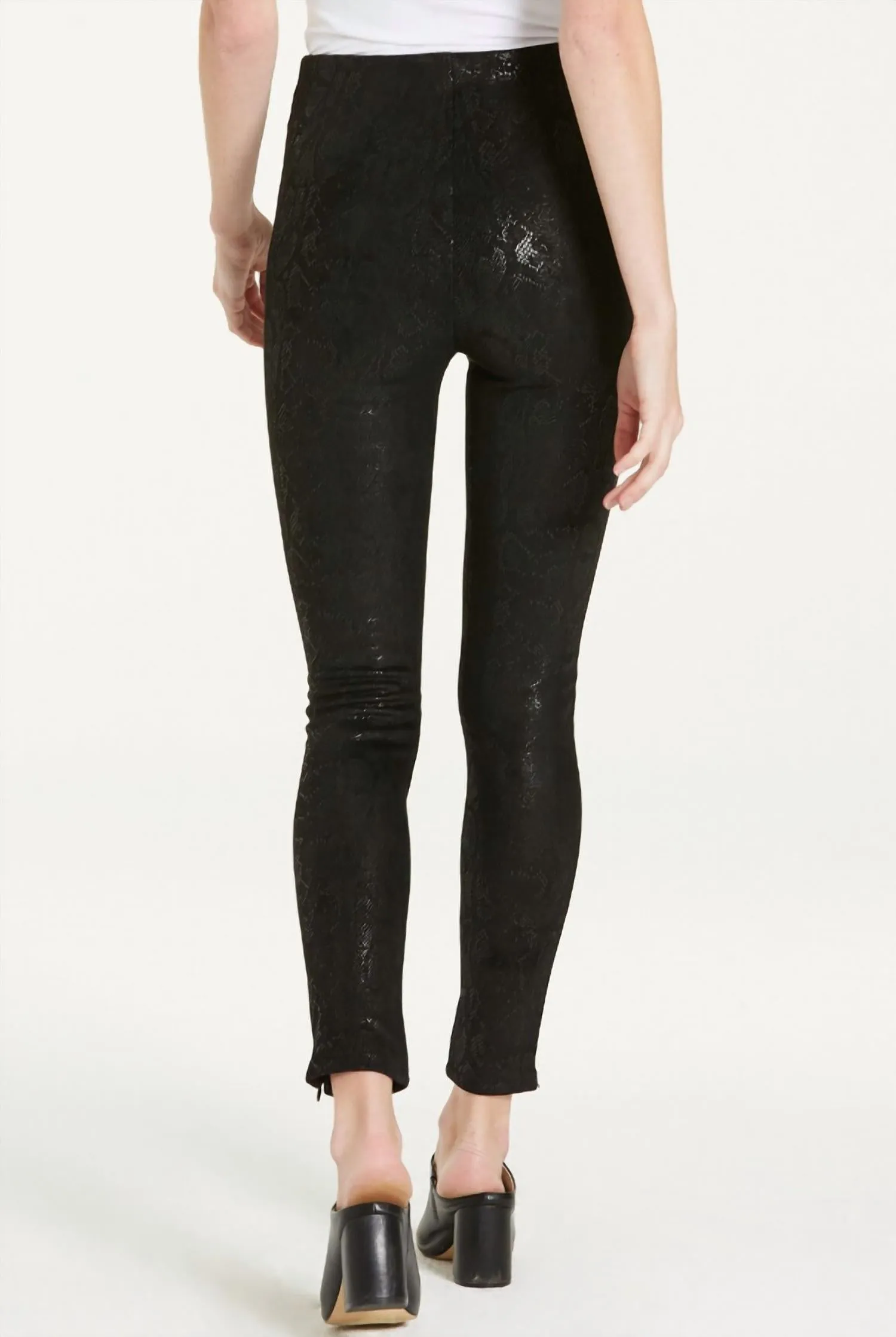 Nina High Rise Animal Print Leggings In Black