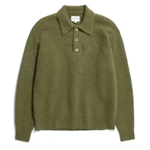 Norse Projects Rasmus Relaxed Brushed Polo Ivy Green