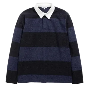 Norse Projects Ruben Brushed Jersey Rugby LS Polo Navy