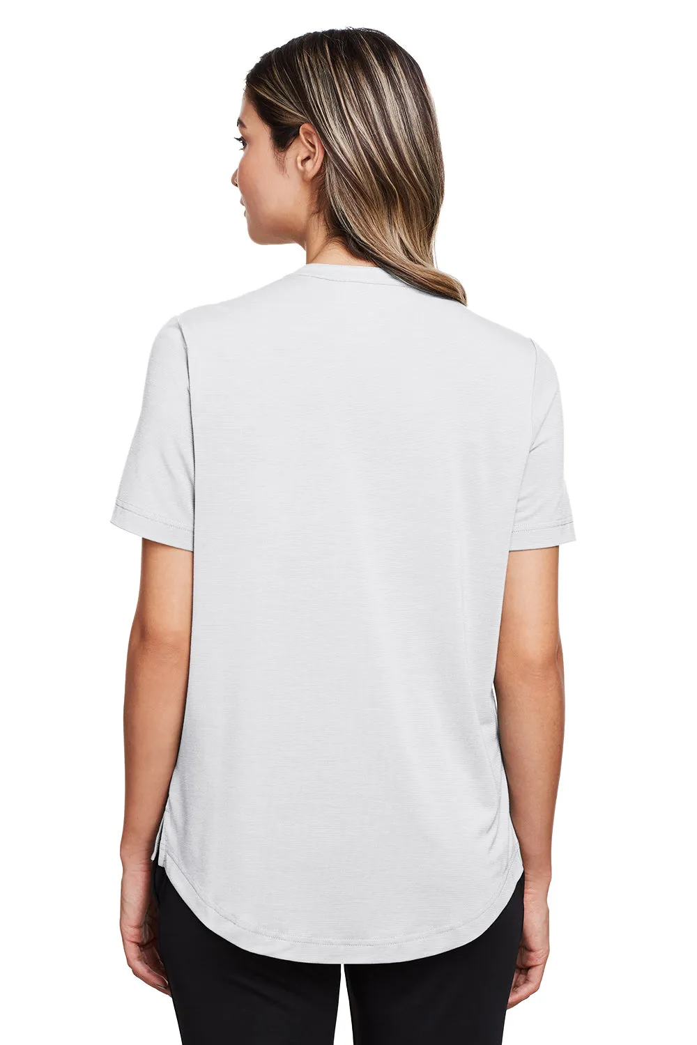 North End Womens Jaq Performance Moisture Wicking Short Sleeve Polo Shirt - Platinum Grey