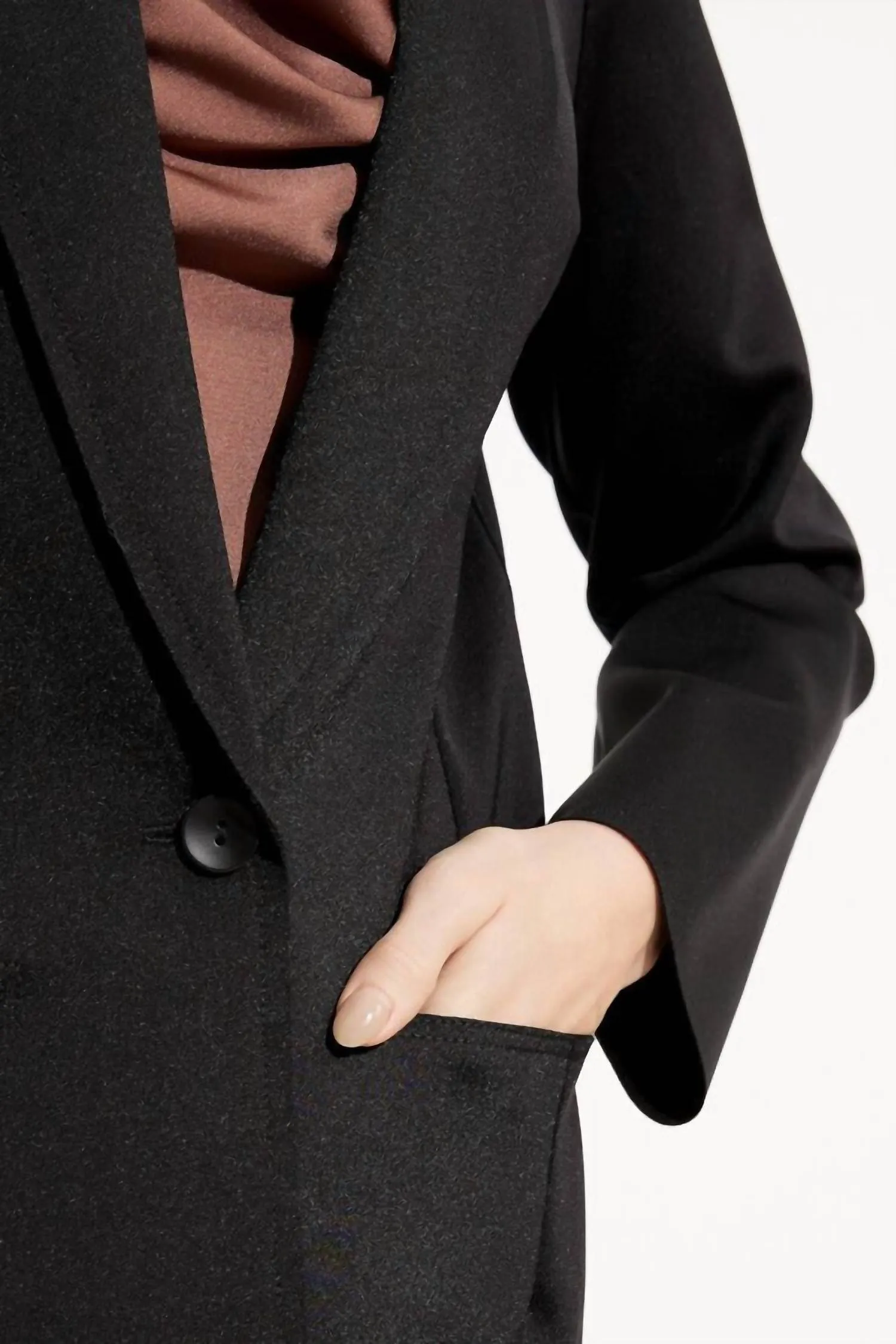 Notched Lapel Blazer In Black