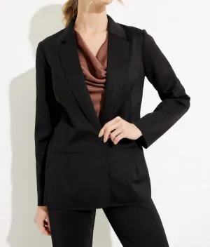 Notched Lapel Blazer In Black