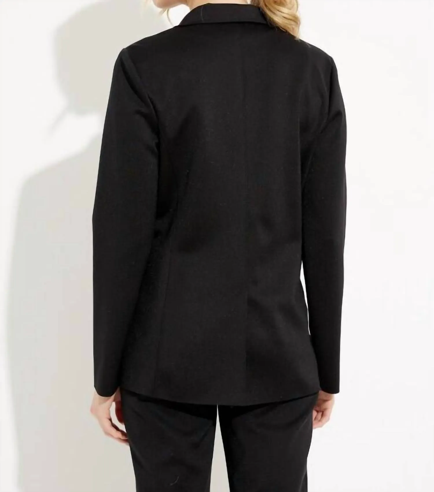 Notched Lapel Blazer In Black