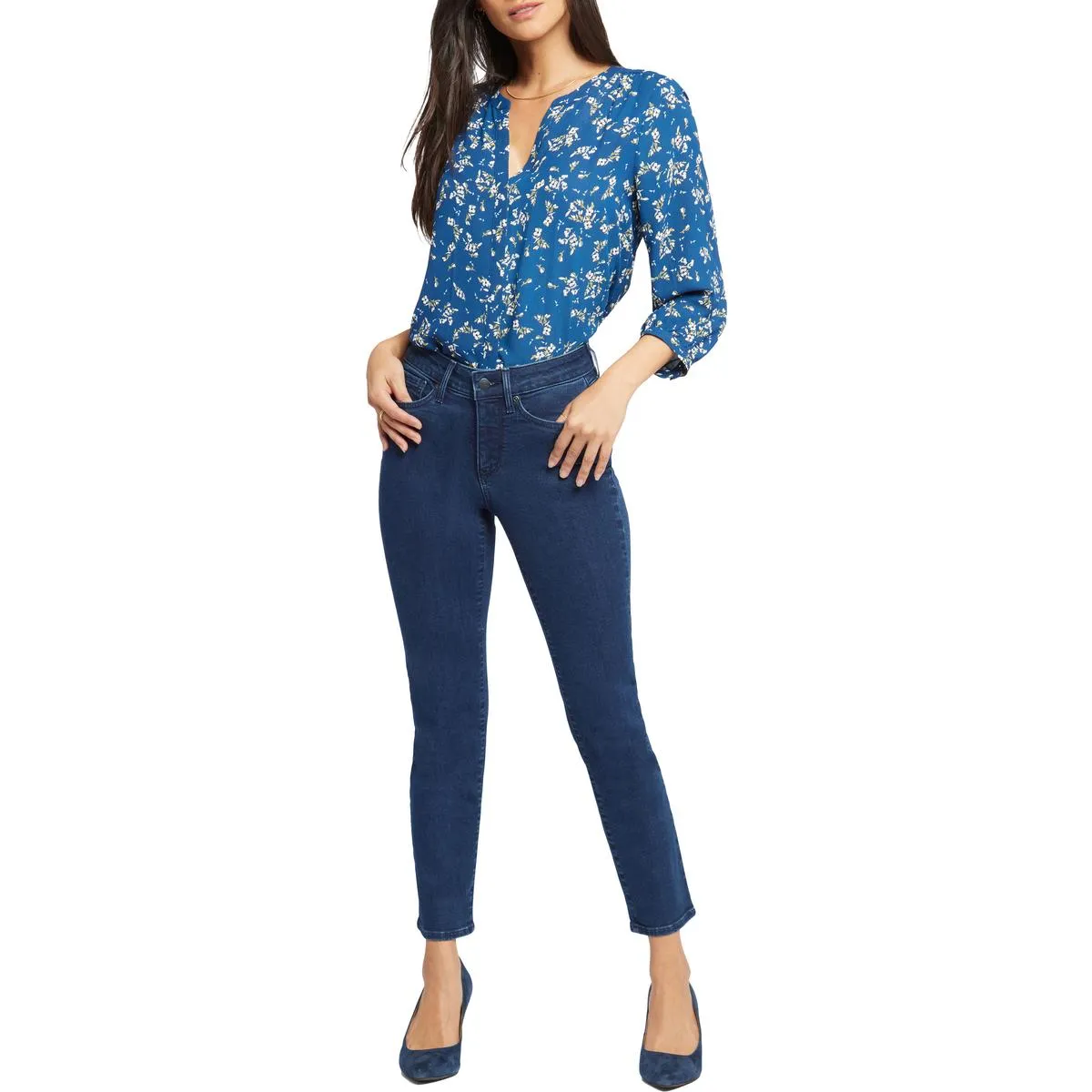 NYDJ Womens Sheri Tummy Slimming Denim Slim Jeans