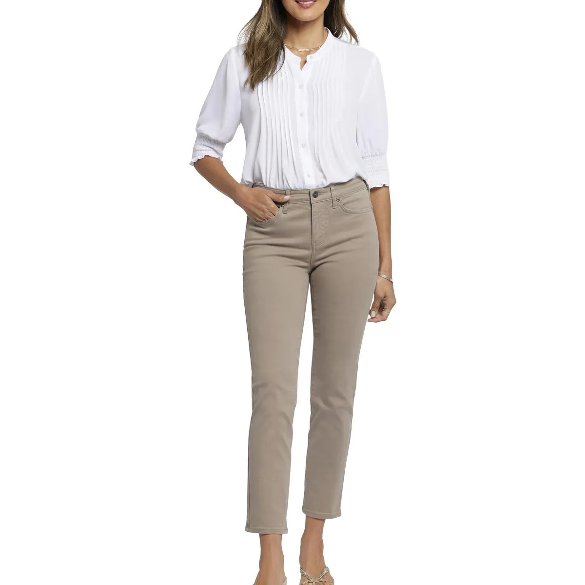 NYDJ Womens Sheri Tummy Slimming Denim Slim Jeans