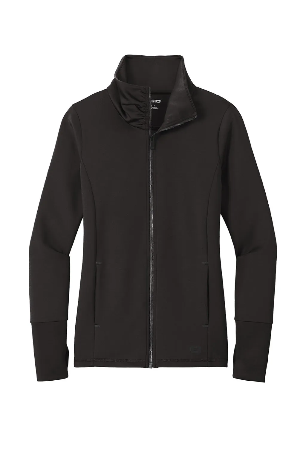 Ogio Womens Endurance Modern Performance Moisture Wicking Full Zip Sweatshirt w/ Pockets - Blacktop