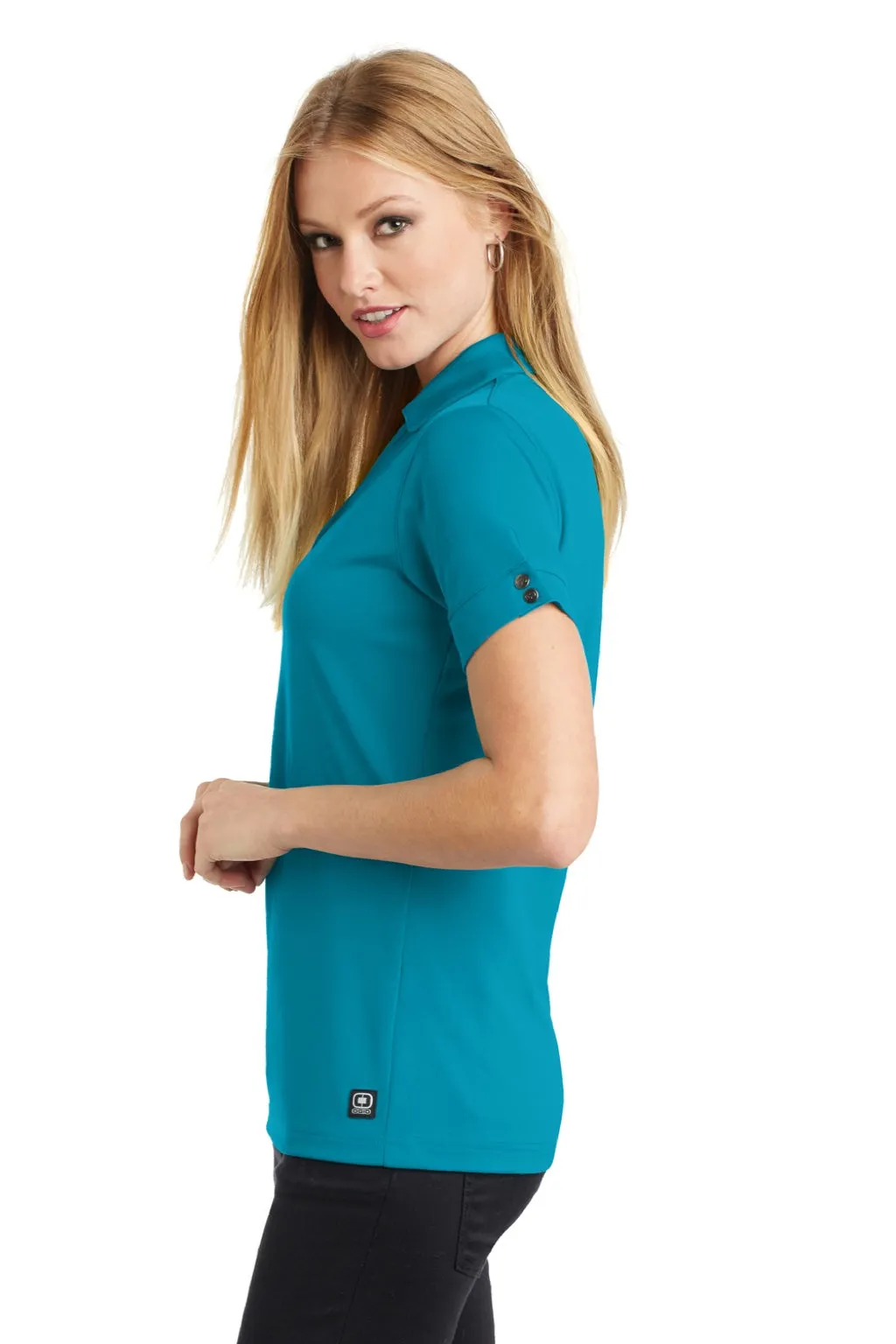Ogio Womens Glam Moisture Wicking Short Sleeve Polo Shirt - Voltage Blue